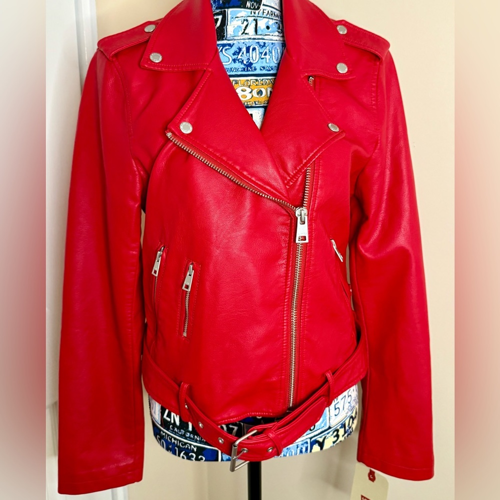 NWT LEVI’S ladies motorcycle faux leather bomber jacket